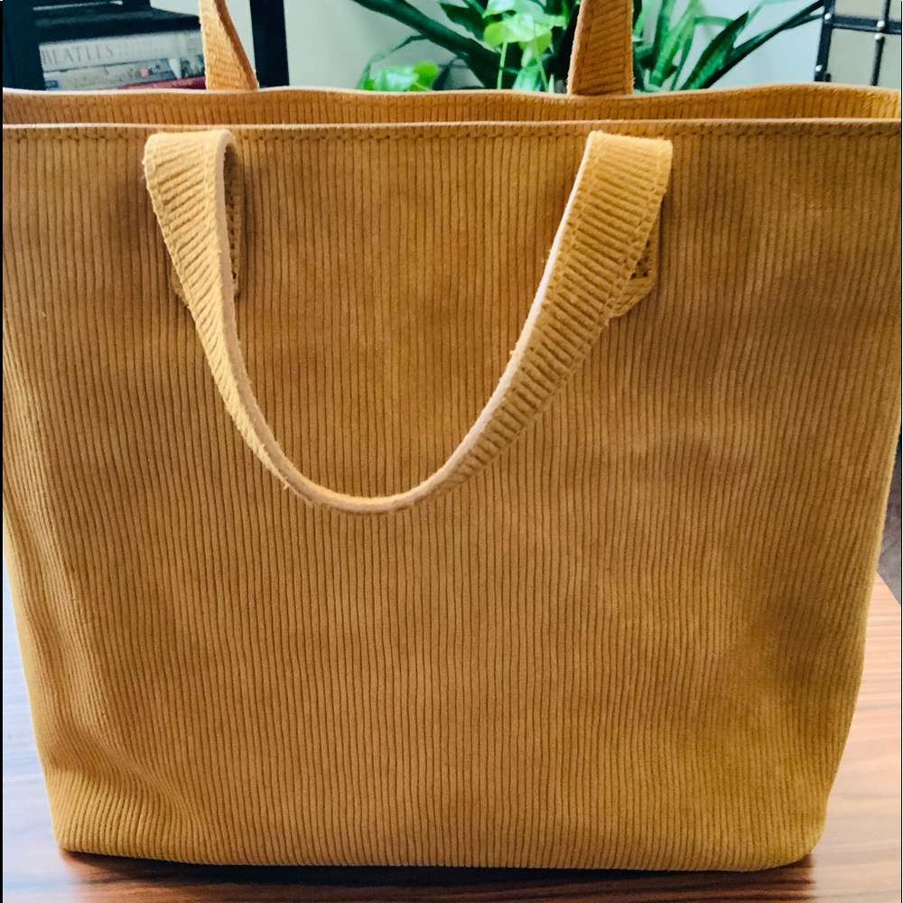 Madewell Zip Top Transport Corduroy Suede Mustard